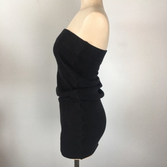 JAMES PERSE Black Rib-Knit Tube Bodycon Skirt or Dress - Picture 7 of 7